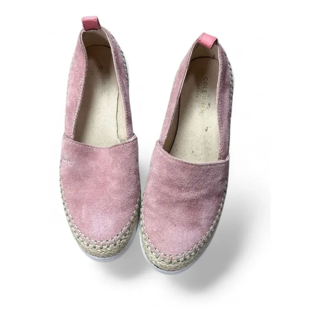 Cole Haan Pink Slip-On Suede Espadrille Flats